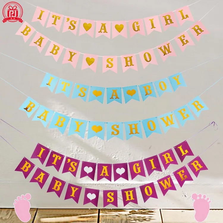 3 м флаги с буквами для детского душа вечерние бумага банкета материал девочек и
