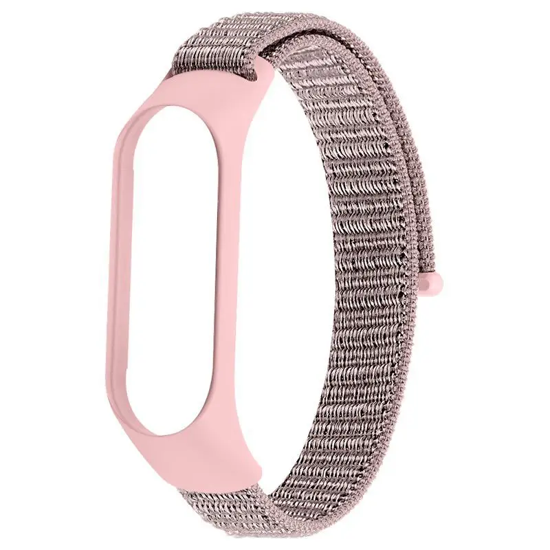 Pink sand OULUCCI нейлоновый ремешок для xiaomi mi band 4, спортивный дышащий ремешок, аксессуары, сменный ремешок для mi band 4/3, браслет - Цвет ремешка: Pink sand