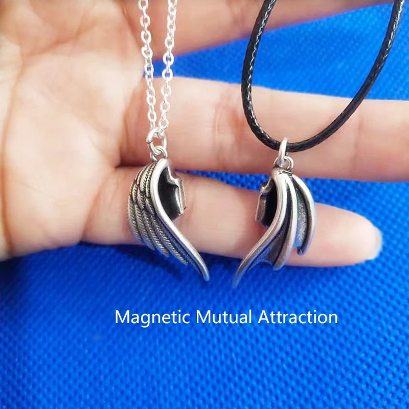 1 пара магнитных парных ангелов и демонов ожерелье в готическом стиле панк для
