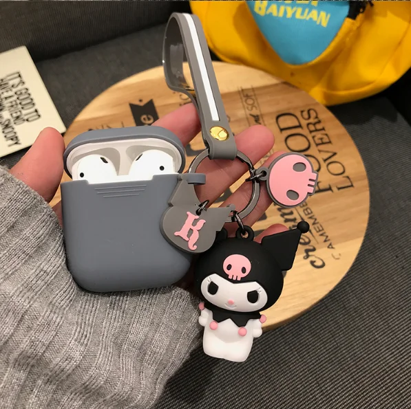 Японская Милая мультяшная гарнитура чехол для AirPods Cinnamoroll Melody Kuromi Buzz Toy беспроводной Bluetooth наушники чехол s с подвеской - Цвет: Gray 1