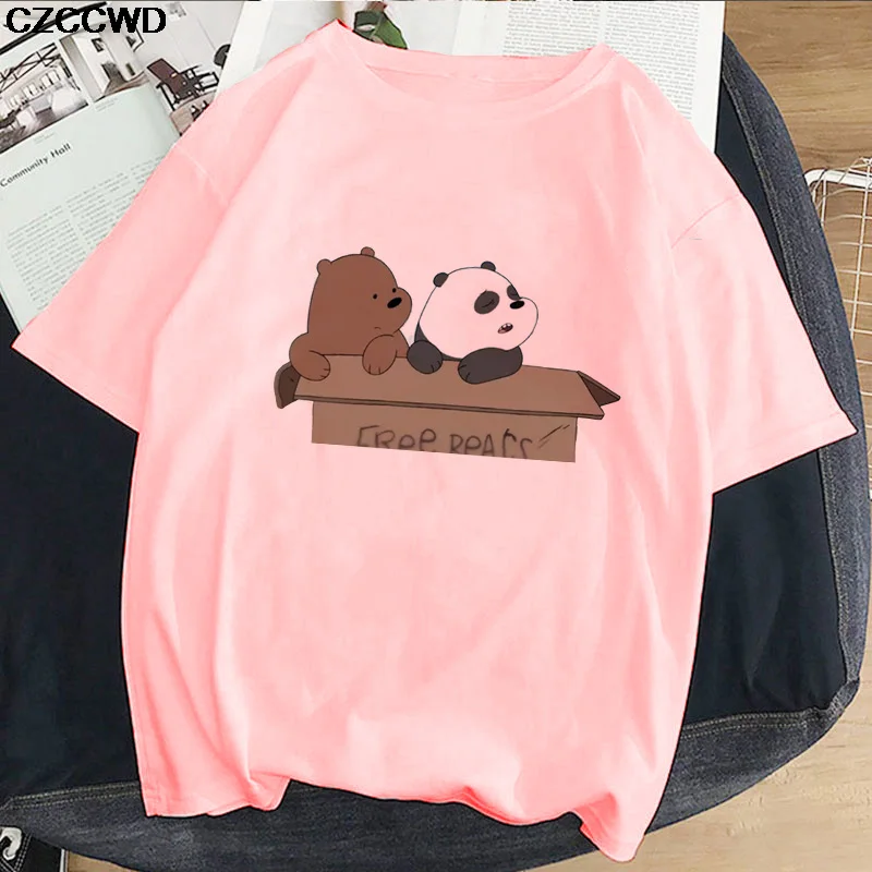 Футболка женская с коротким рукавом модная повседневная мультяшным принтом