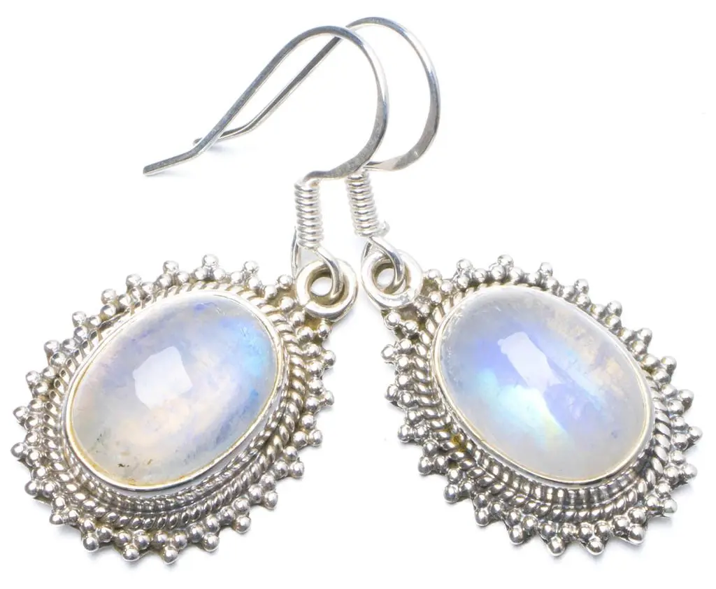 Натуральный цвет радуги лунный камень ручной работы уникальный 925 пробы