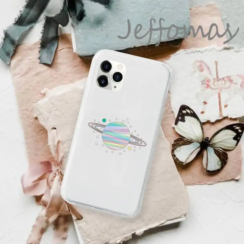 

Aesthetic space starry sky Phone Case Transparent for iPhone 11 12 mini pro XS MAX 8 7 6 6S Plus X 5S SE 2020 XR
