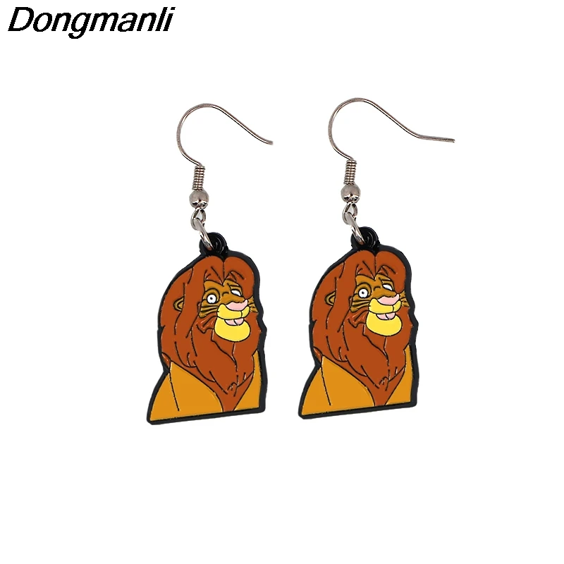 P3925 Dongmanli король льва Висячие серьги для женщин эмаль милые ювелирные изделия из Кореи Дети девушки