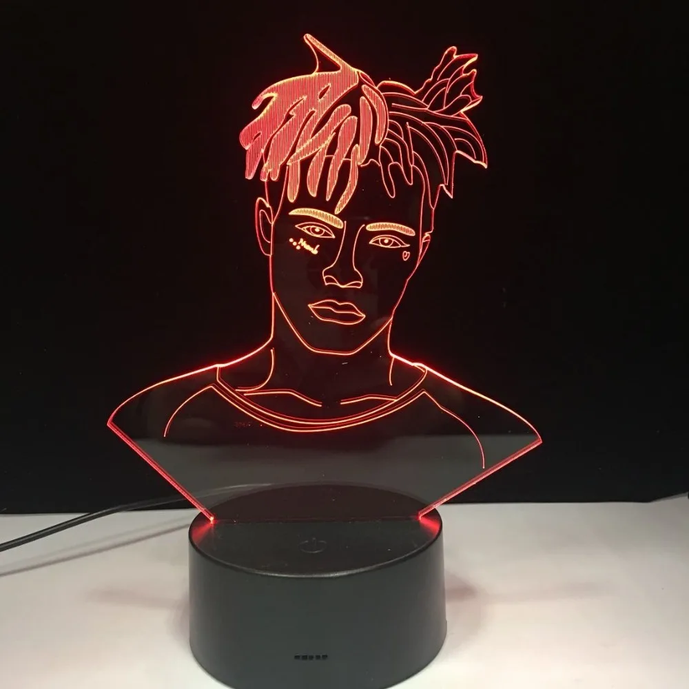 XXX Tentacion The Raper рисунок 3D иллюзия Лампа украшения ночные светильники Jahseh Дуэйн Рикардо Onfroy сувенир подарки для фанатов