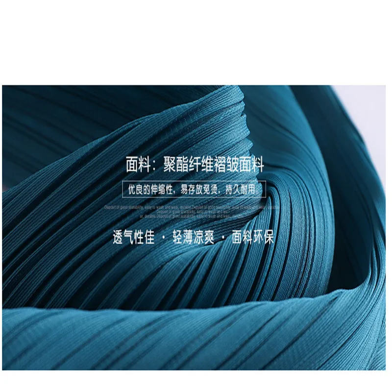 

Miyake fold women's casual pants spring and summer fashion temperament versatile straight-leg pants drape nine-point pants split