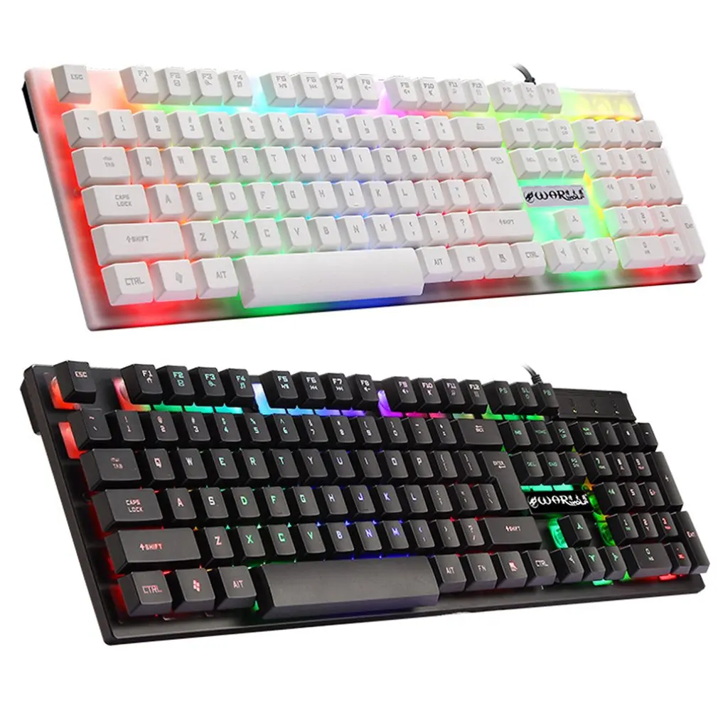 

Sensitive Durable Comfortable Resilient Powerful Office Games Waterproof Keyboard Clear Characters Illuminated Keyboard