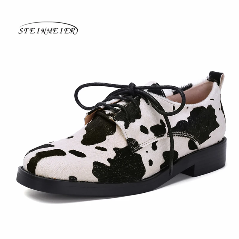 Женские Летние кожаные туфли женские броги женская обувь на плоской подошве