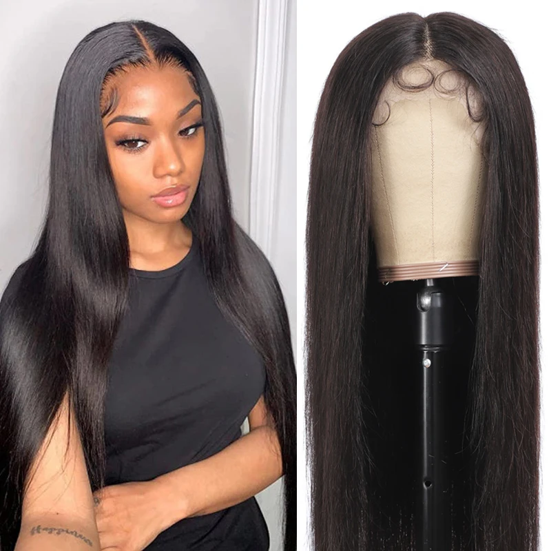 

Natural Color Lace Front Human Hair Wigs Brazilian Straight 13X4 Lace Front Wig Remy Hair Wigs For Black Women 150% Hair Wig