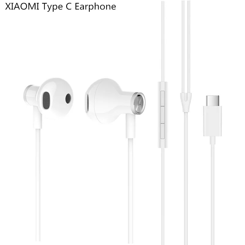Высокое Качество XIAOMI Dual Driver usb type C Наушники Hi-Res аудио Половина в уши с микрофоном Mi наушники для Mi 9 Pro 9 SE 8 6 Mix 3 2s - Цвет: white