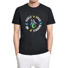 Футболка унисекс с изображением дня синдрома мира пуха, винтажная женская футболка, 100% хлопок, европейский размер