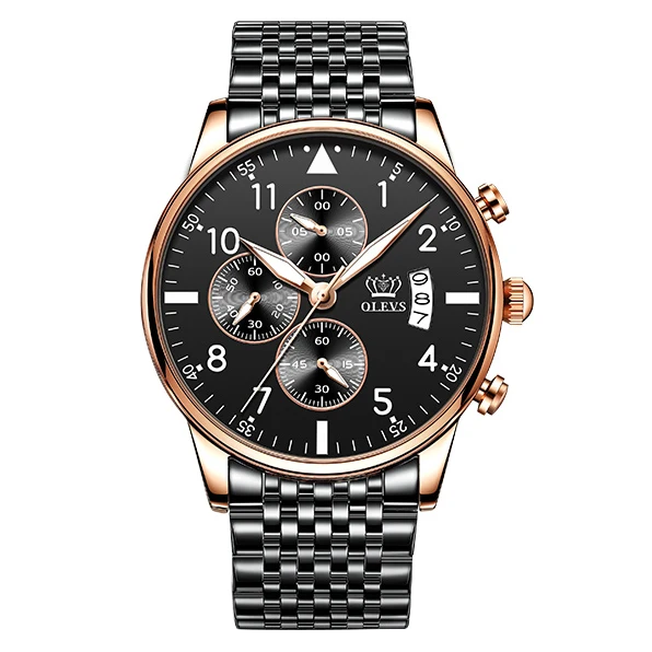 

OLEVS Quartz Watch Men 2021 New Fashion Mens Watches Top Brand with Stainless Steel Luxury Sports Chronograph High Quality gifts