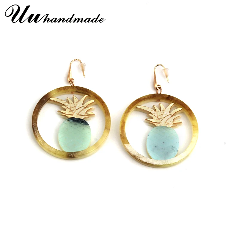 Стильный ананас серьги с фруктами Модные Акриловые женщин ювелирное изделие для