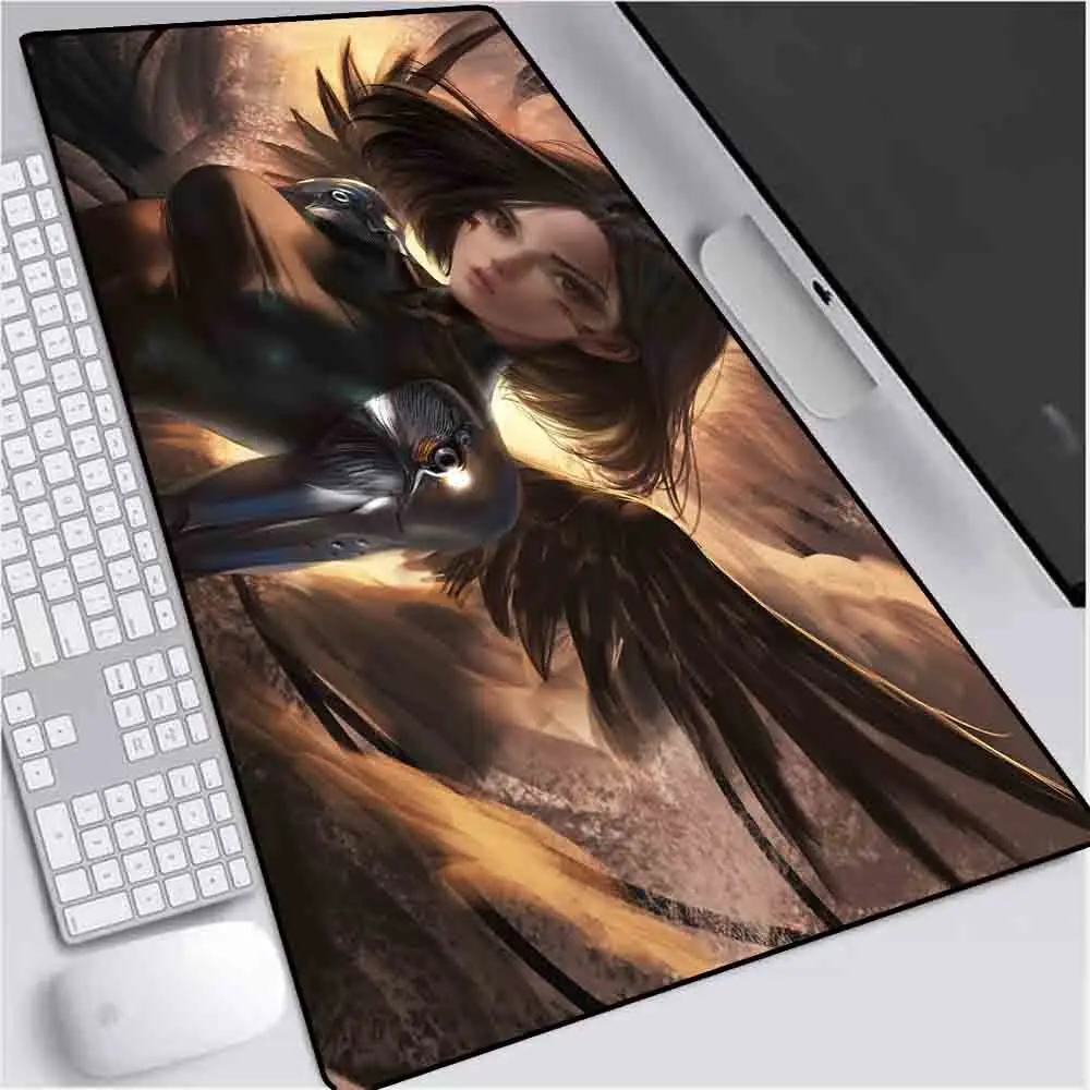 

Angel Wings Lolita Movie Pattern Large Mouse Pad Office Home Computer Internet Cafe Keyboard Anime Mouse Pad Desk Mat xxl