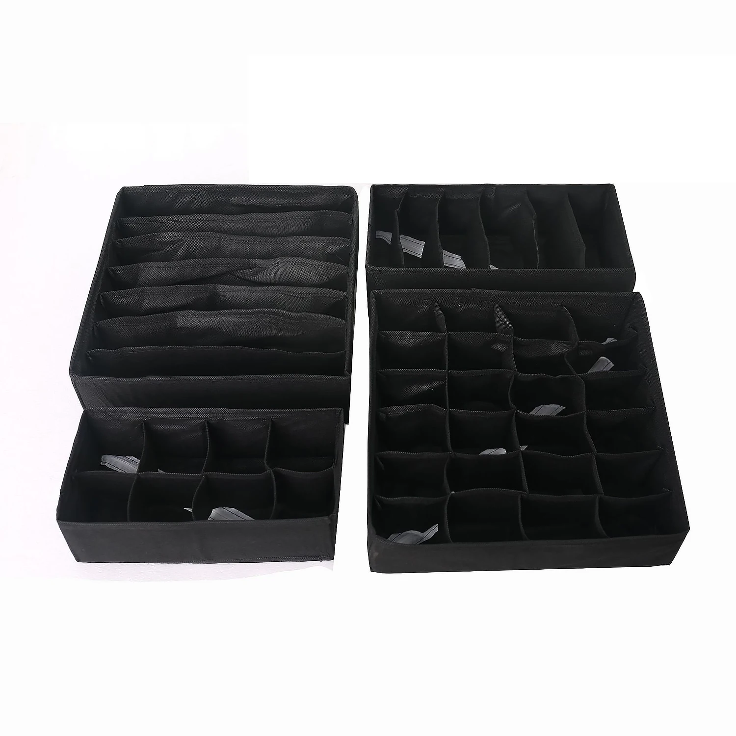 4pcs black Urijk 4 шт. нижнее белье бюстгальтер Органайзер коробка для хранения 2 цвета ящик шкаф органайзеры коробки для нижнего белья шарфы Носки Бюстгальтер разные размеры - Цвет: 4pcs black
