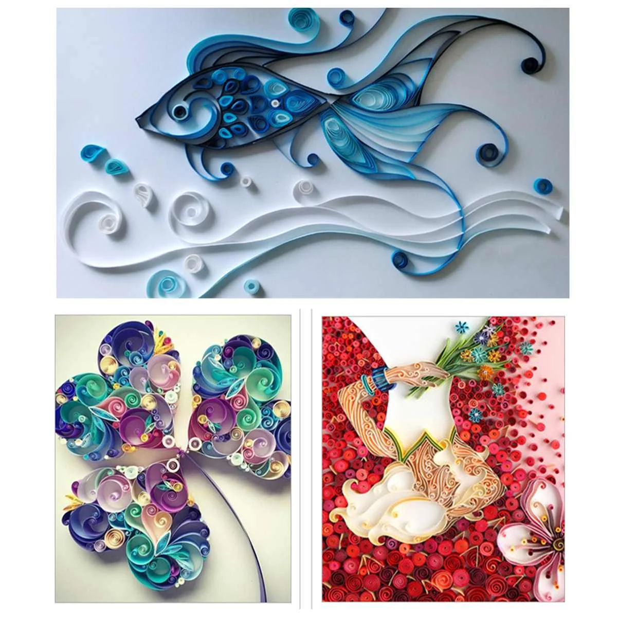 

15/17pcs Handmade Yan Paper Tools Pins Slotted Tool Kit Craft Paper DIY Paper Quilling Slotted Accessories Set