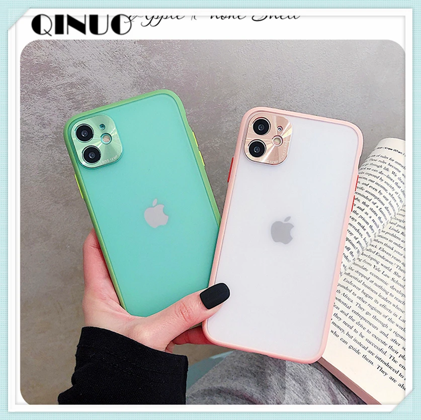 Матовый металлический защитный чехол для телефона с камерой iPhone 11 Pro XS Max SE 2 XR 7 8 Plus