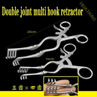 double joint multi hook retractor adjustable movable expansion forceps medical skin retractor small animal orthopedic instrument