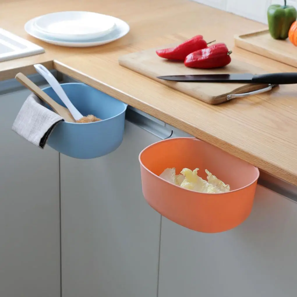 

2 PCS Desktop Waste Bin Cabinet Door Hanging Large Trash Can Storage Box Kitchen Storage Holder Racks Barrel Trash