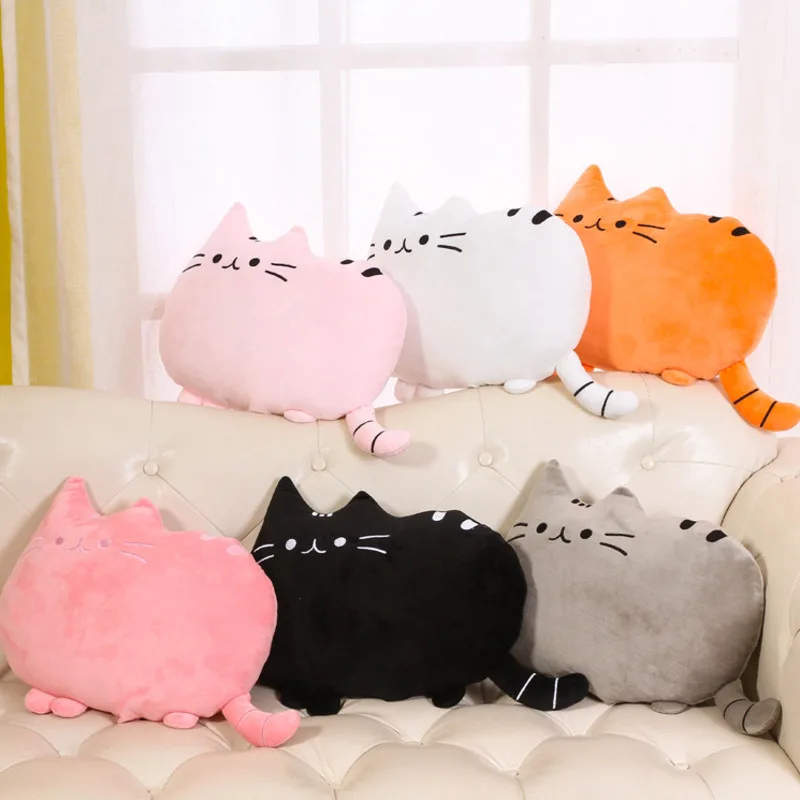 

Cartoon Cat Throw Pillow Cute Toy Doll Super Soft Sofa Seat Cushions Stuffed Cotton Headrest Birthday Gift Bedroom Decorations