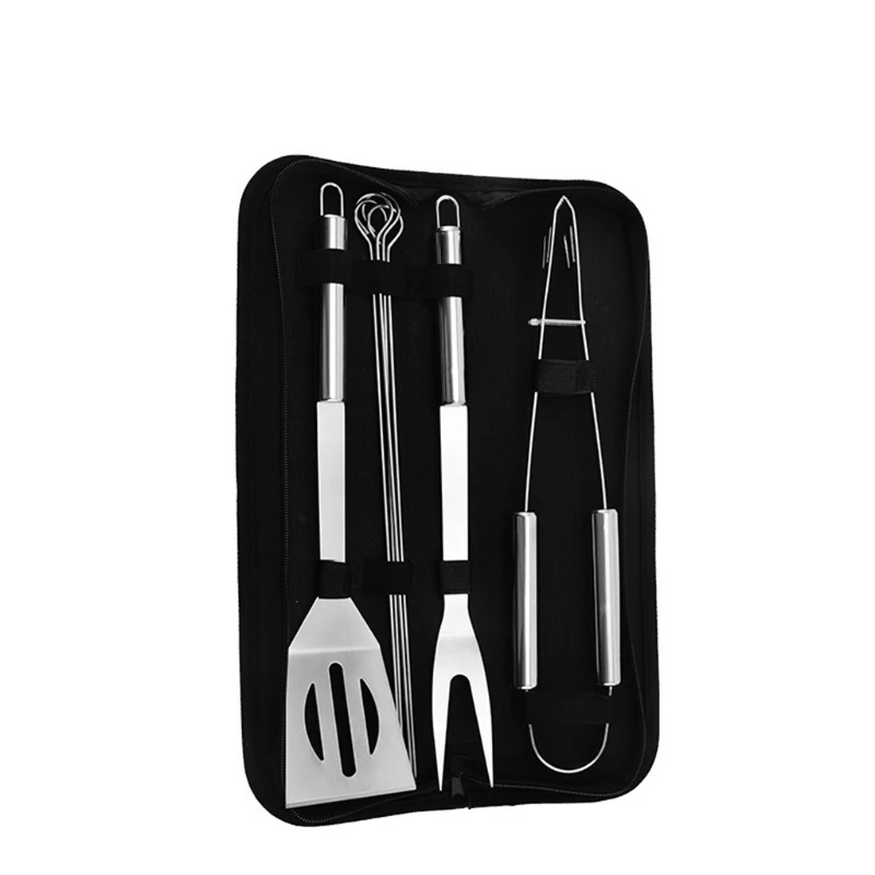 

7 Pcs Stainless Steel Barbecue Tools Set Grilling Accessories Utensil for Outdoor Camping Cooking Tools Kit with Portable Bag
