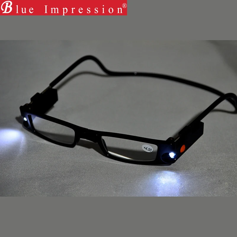 Магнитные очки для чтения со светодиодсветильник кой складные пожилых людей |