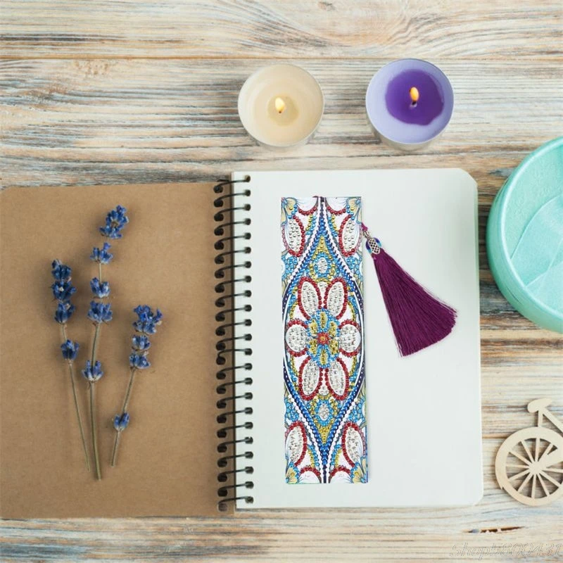 

DIY Diamond Painting Leather Bookmark Tassel Book Marks Special Shaped Diamond Embroidery O21 20 Dropshipping