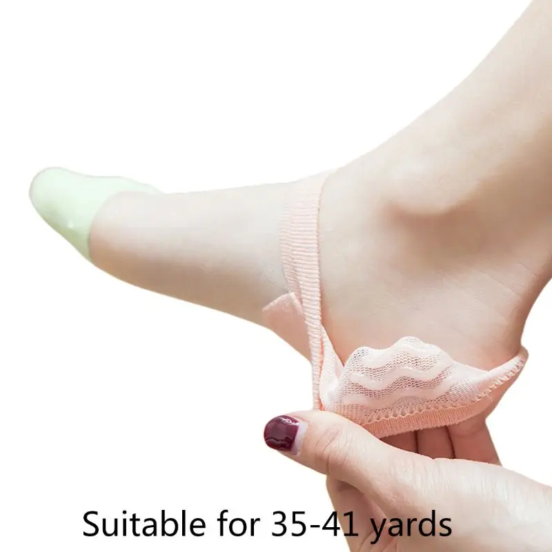 Женская прозрачная стекловолокнистая Лодка Носки ярких цветов Нескользящие