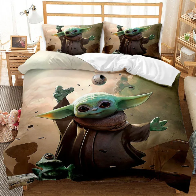 

Disney Star Wars Baby Yoda 3D Home Textile Bedding Set Quality Qualified Single Queen King Bedding Set Duvet Cover Pillow Cases