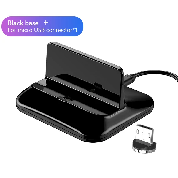 Black For Micro USB ACCEZZ быстрая Магнитная зарядная док-станция Micro USB 8 Pin type-C для iphone 8 X Plus XS для samsung Xiaomi huawei Магнитная зарядная подставка - Цвет: Black For Micro USB