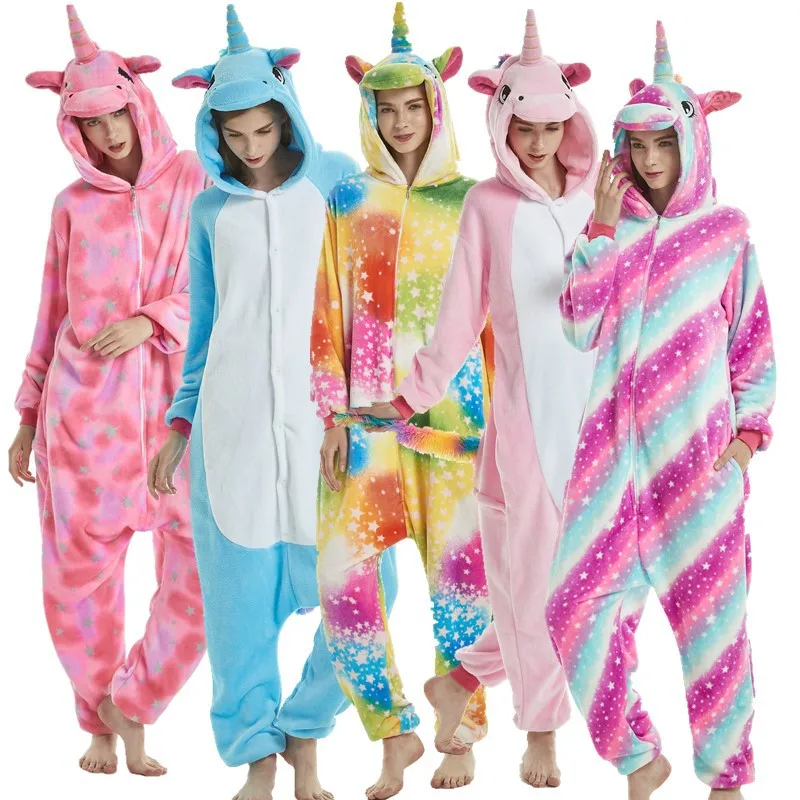 Kuguurumi Onesie/Детская Пижама для девочек и мальчиков; Пижама с единорогом для женщин; Детский костюм; зимняя Пижама с изображением животных, стежка, пингвина, Единорога; детская пижама