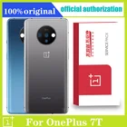 Оригинальная Замена заднего корпуса для Oneplus 7T Задняя крышка аккумуляторное стекло с объективом камеры клейкая наклейка запчасти для ремонта