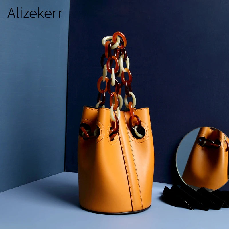 Женская сумка ведро из натуральной воловьей кожи новинка 2019 однотонные