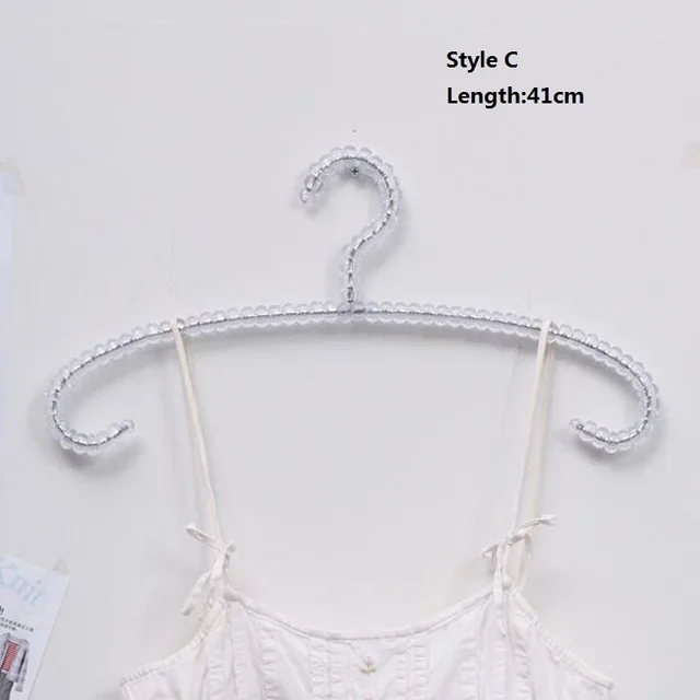 

20pcs/lot Fashion Acrylic Beads Hanger Women Clothing Skirts Dress Display Lady Clothes Crystal Hangers Free Shipping SL45