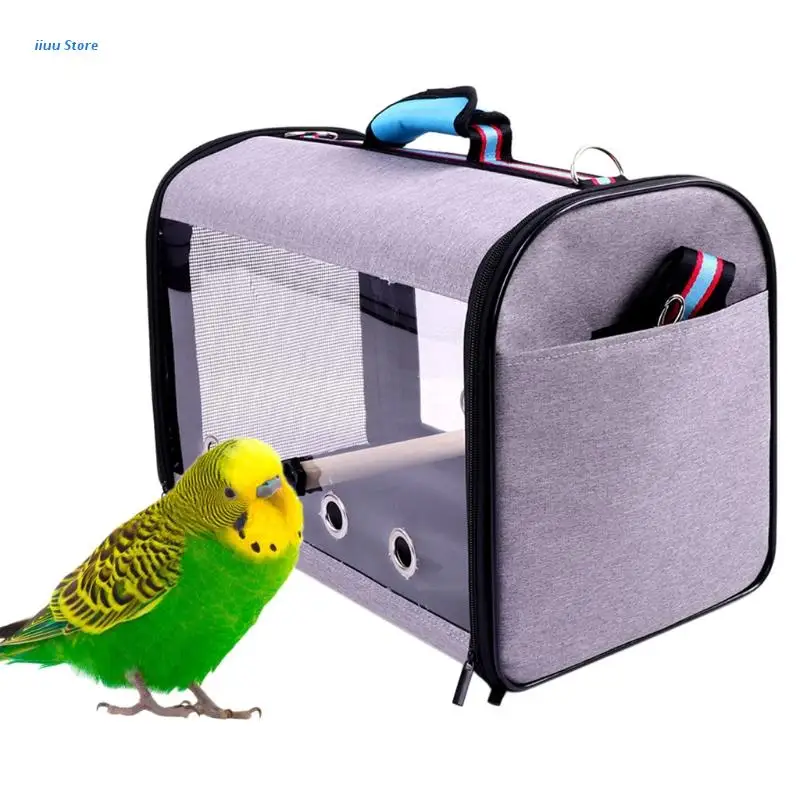 

Bird Carrier Birds Travel Cage with Perch Portable Pet Parrot Case Easy Carry L5YE