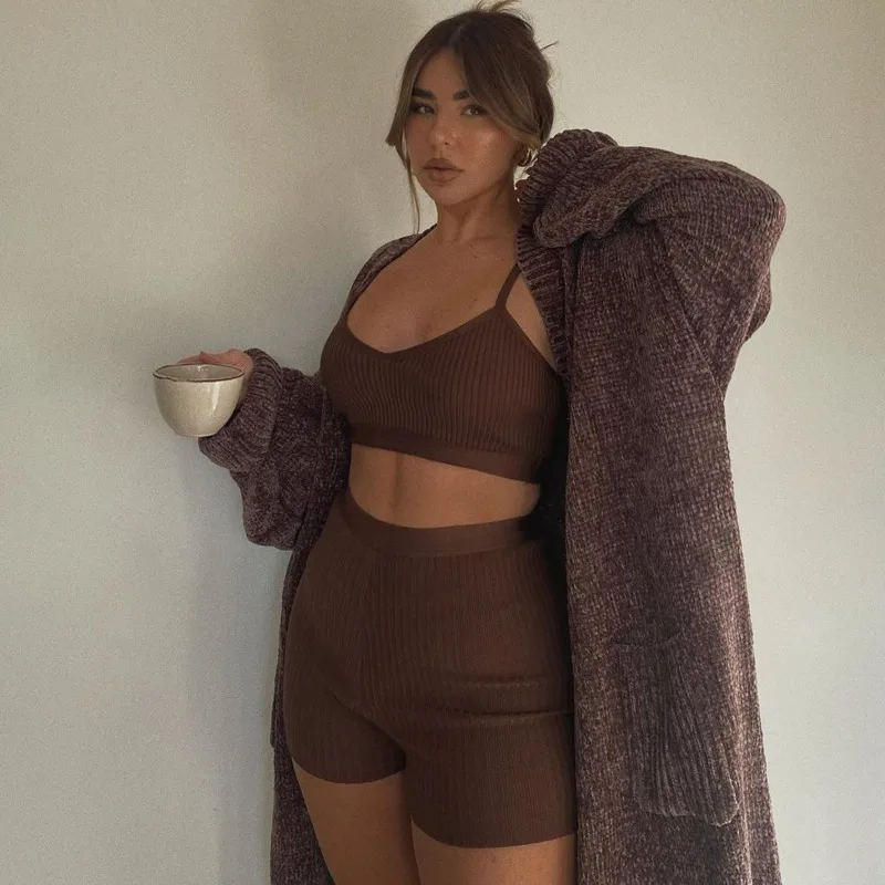 Justchicc 2019 осень-зима вязаный кардиган свитер пальто для женщин свободный длинный