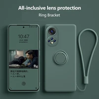 liquid silicone integrated ring holder phone case all inclusive lens protection case with lanyard for huawei honor 50 pro 50se