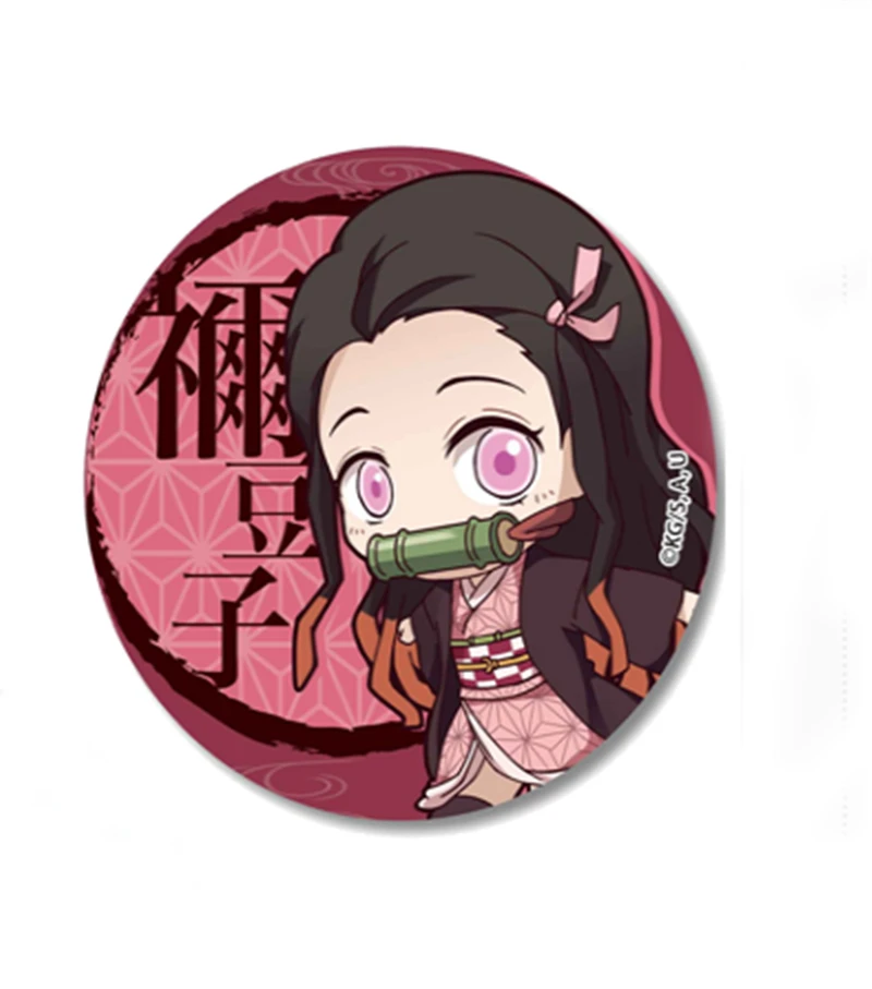 5 шт. круглые комиксы Япония демон Slayer: Kimetsu no Yaiba коллекционные булавки коллекция