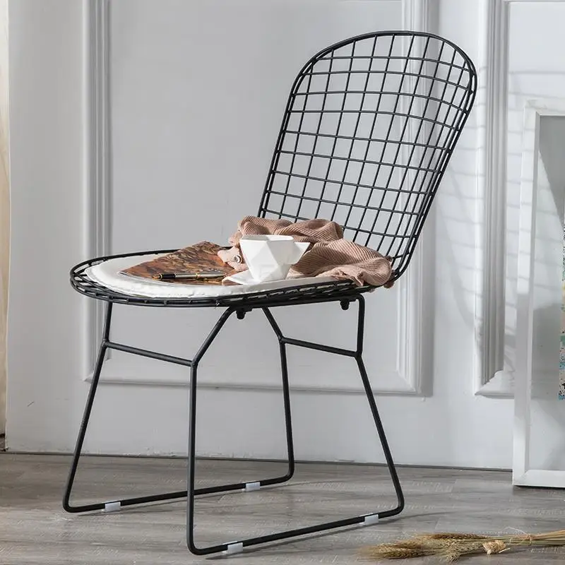 Nordic Wrought Iron Dining Chair Golden Hollow Wire Modern Minimalist Designer Studio Lounge |