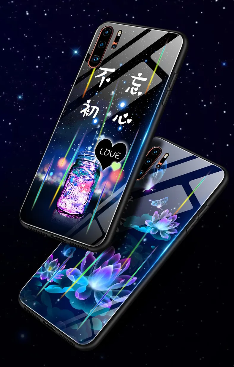 Чехол для huawei P30 Lite P20 Pro Чехол из закаленного стекла ударопрочная световая крышка для huawei P30 Lite Nova 4e Nova 5 Pro 5i чехол