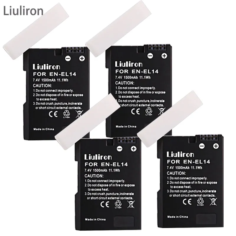 EN-EL14 EN-EL14a ENEL14 RU EL14 EL14a ENEL14A Батарея+ ЖК-дисплей USB Dual Зарядное устройство для Nikon D3100 D3200 D3300 D5100 D5200 D5300 P7000 - Цвет: 4battery