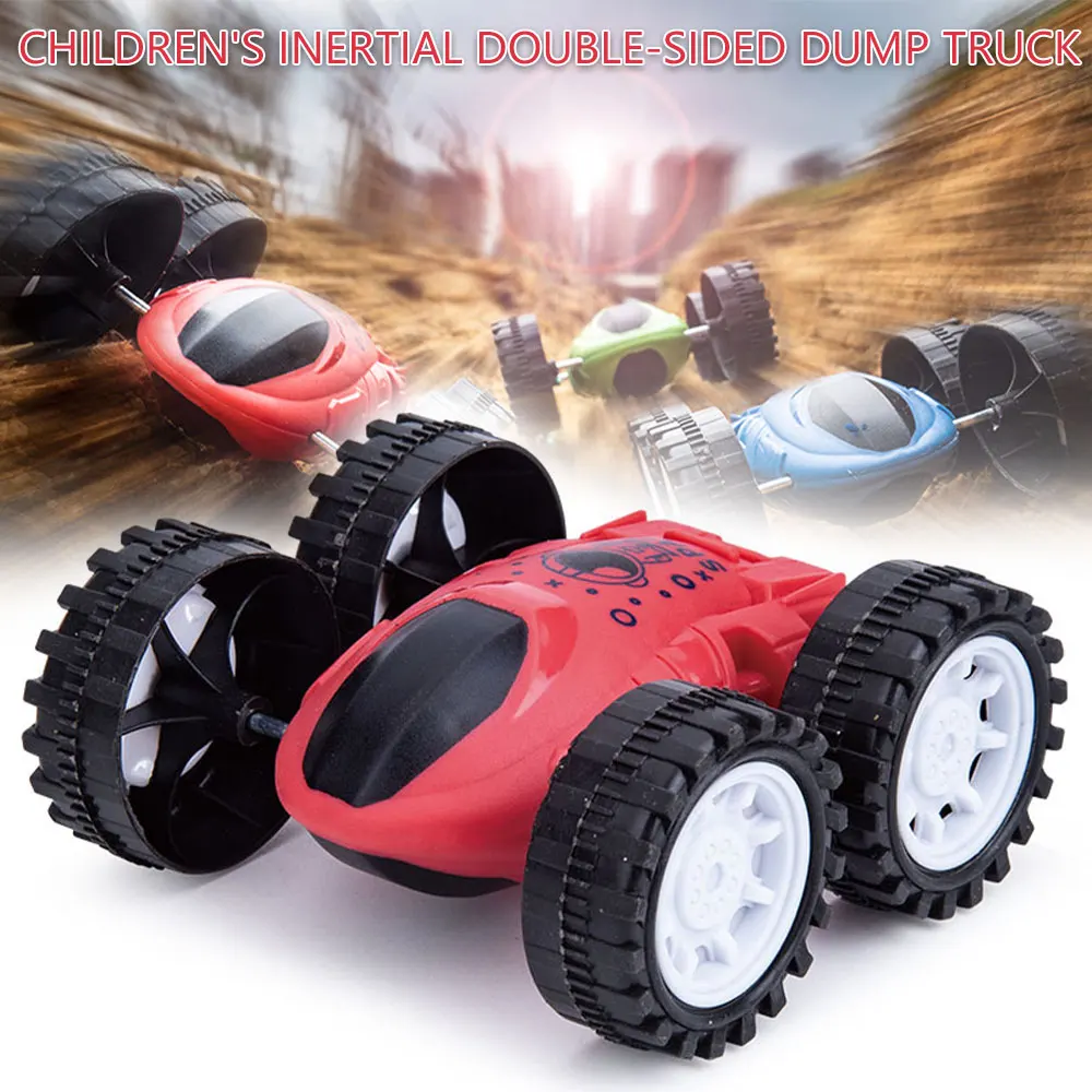 

Double Sided Inertial Cars Toys Pull Back Friction Powered Off-Road Vehicle Four Wheel Drive Car 360 Rotatable Stunt Vehicle