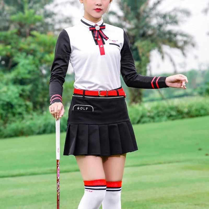 Модная одежда для гольфа Дышащая рубашка девочек Короткая юбка Женская