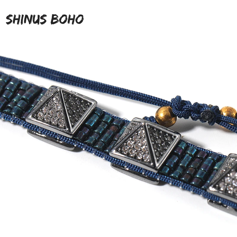 

SHINUSBOHORivet Bracelets For Women MIYUKI Bracelet Men Black Pulseras Mujer Moda 2020 Armband Jewelry Handmade miyuki Wholesale