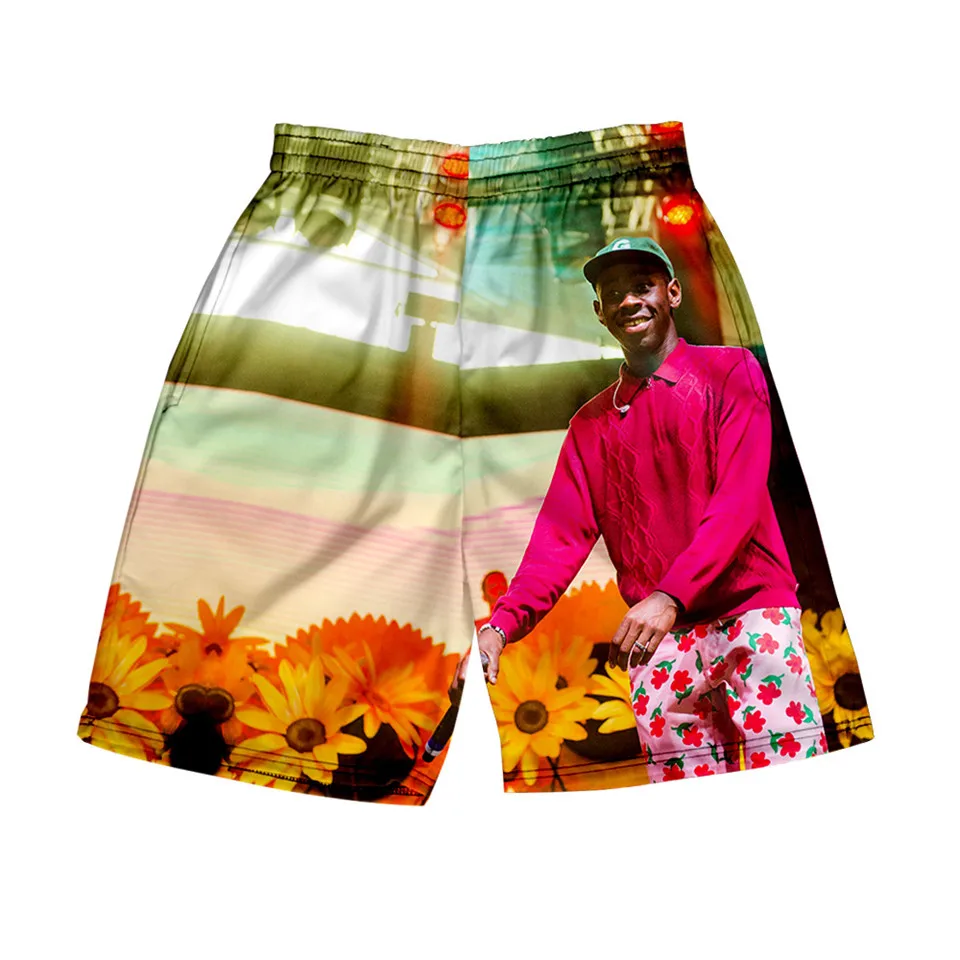 

High New Novelty Comfortable Men's Tyler The Creator Golf Fire Skateboarding Streetwear Casual Shorts Leisure sports beach pants