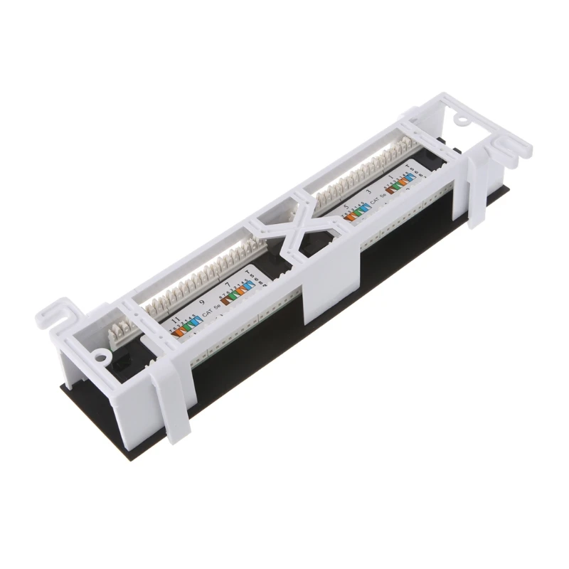 

12 Port CAT5 CAT5E Patch Panel RJ45 Networking Wall Mount Rack Mount Bracket P82A