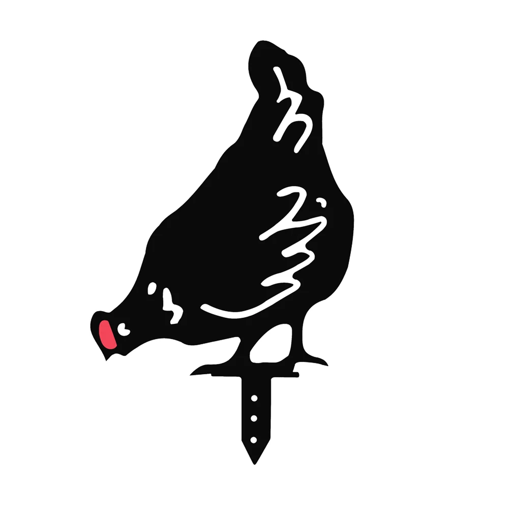 

Acrylic Black Chicken Stake Stand Ornament Backyard Lawn Stakes Yard Art Easter Supplies Outdoor Garden Adornment