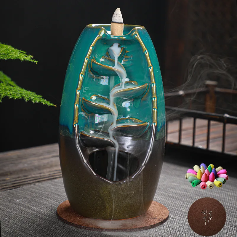 

Backflow Incense Burner Mountain River Ceramic Incense Cones Holder Fragrance Smoke Censer Aromatherapy Reflux Incense Burner