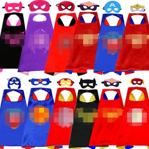 anime cosplay costume cape with mask superhero cape double sided child birthday party christmas halloween cloak for kids free global shipping