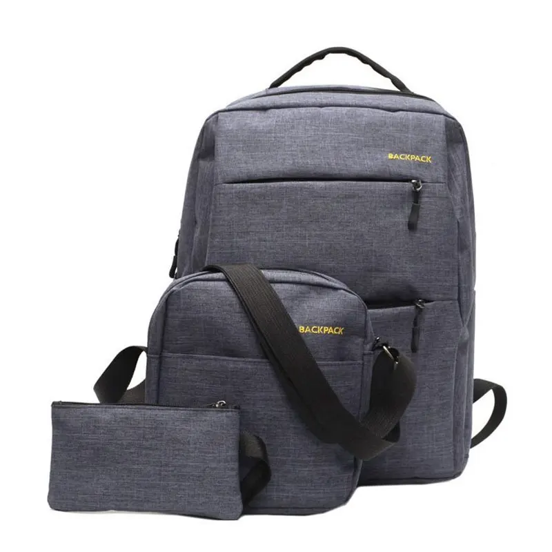Простой рюкзак с usb-зарядкой для мужчин и женщин, Повседневная деловая сумка для компьютера, модный тройной школьный ранец